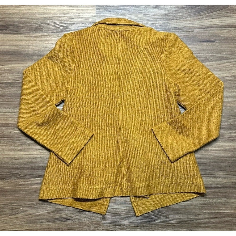 Anthropologie Maeve Knit Long Sleeve Button Mustard Jacket Blazer Women's Sz M - Picture 10 of 10